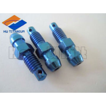 High strength GR5 titanium nipple screw blue